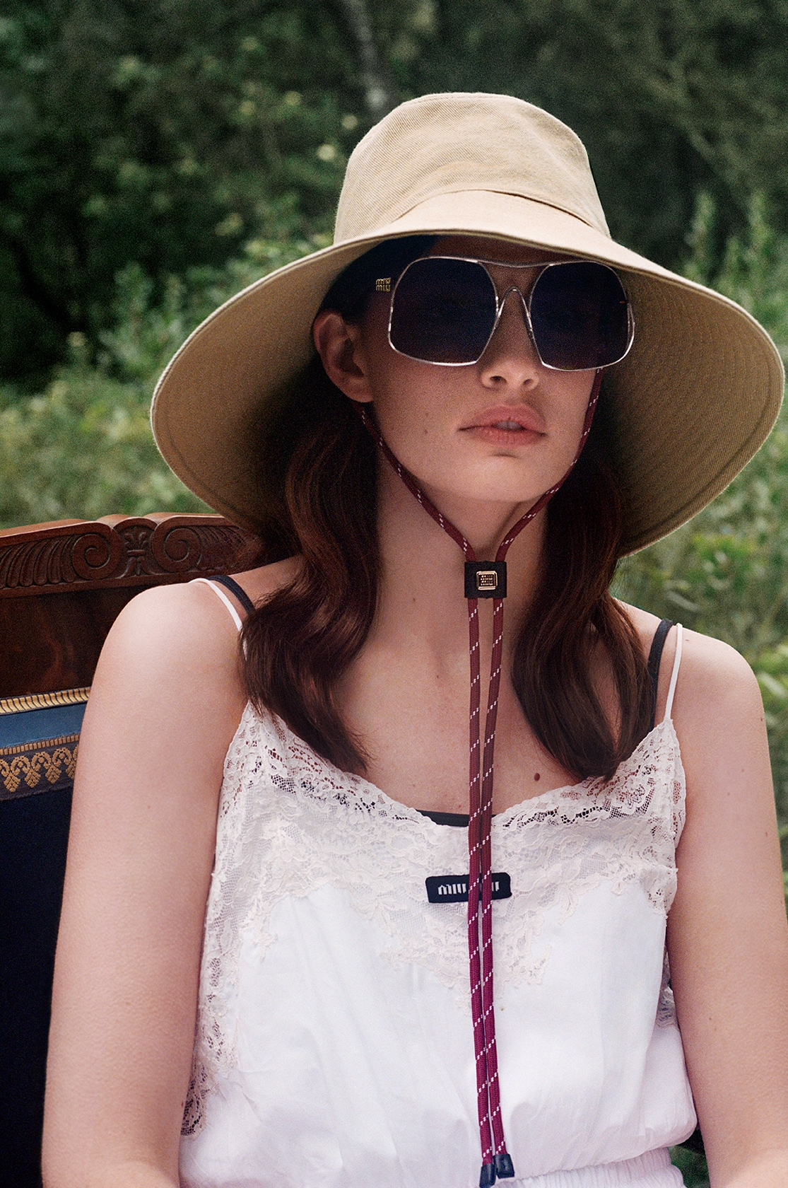 Miu Miu MU 02ZS L (56 - 18) with Red lenses and Brown frame