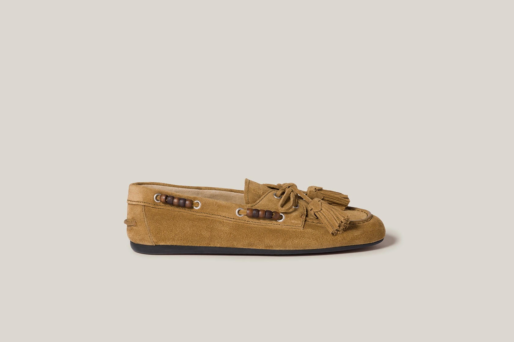 パンプス MiuMiu FW25 Brown leather pumps (5I435EFA03506E F0SWS) Sienna Laced Fumé Leather Shoes | Miu Miu