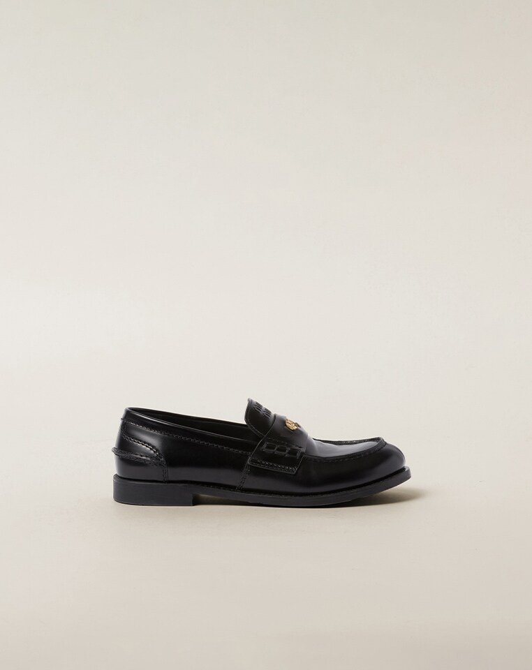 Ivory Patent Leather Slingbacks With Buckles | Miu Miu