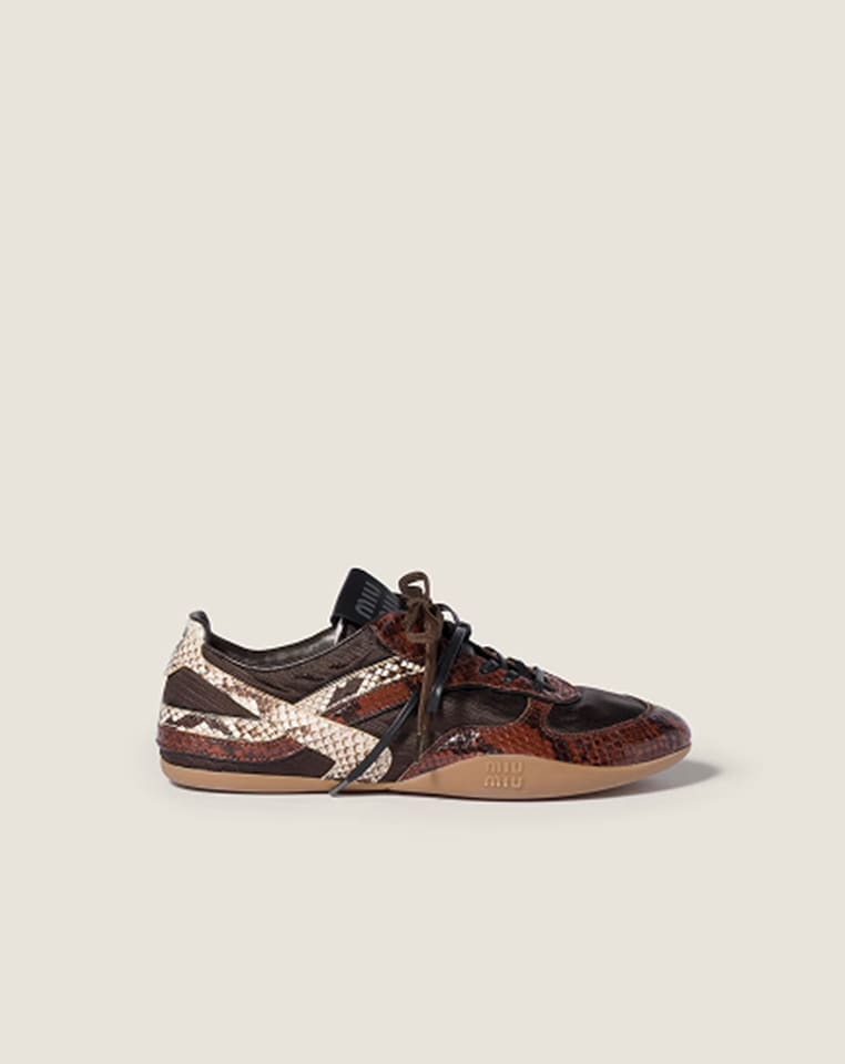 Pineapple Yellow/fern Green Gymnasium Technical Fabric And Python