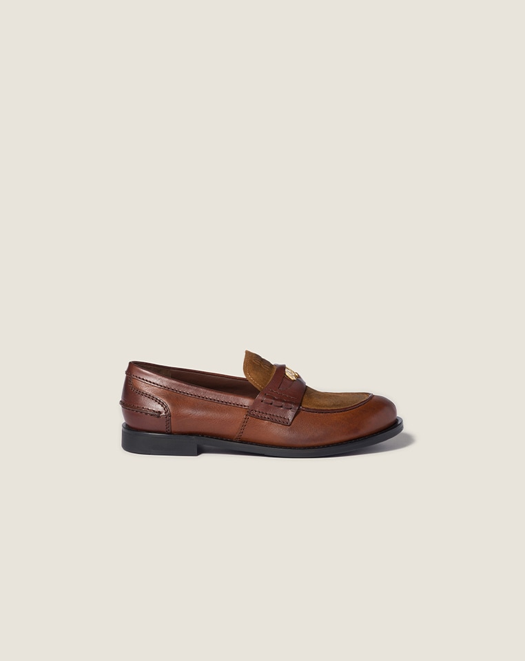 Black Unlined Bleached Leather Boat Shoes | Miu Miu