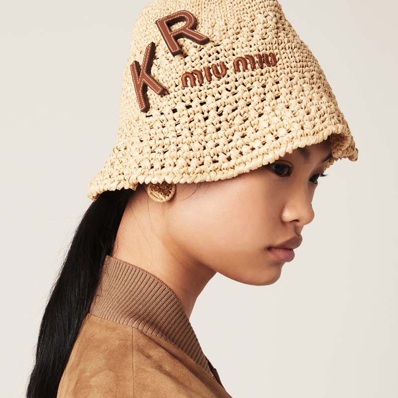 【国内発】MIUMIU 5HC342 ファブリック ハット Woven Fabric Hat 国内発】MIUMIU 5HC342 ファブリック ハット Woven Fabric Hat