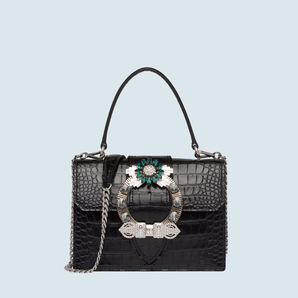 printed leather bag