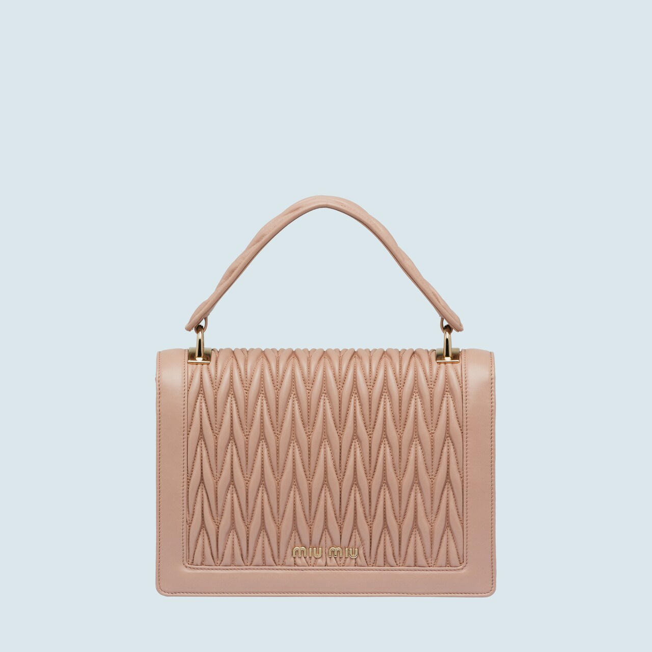 miu miu matelasse top handle bolsa