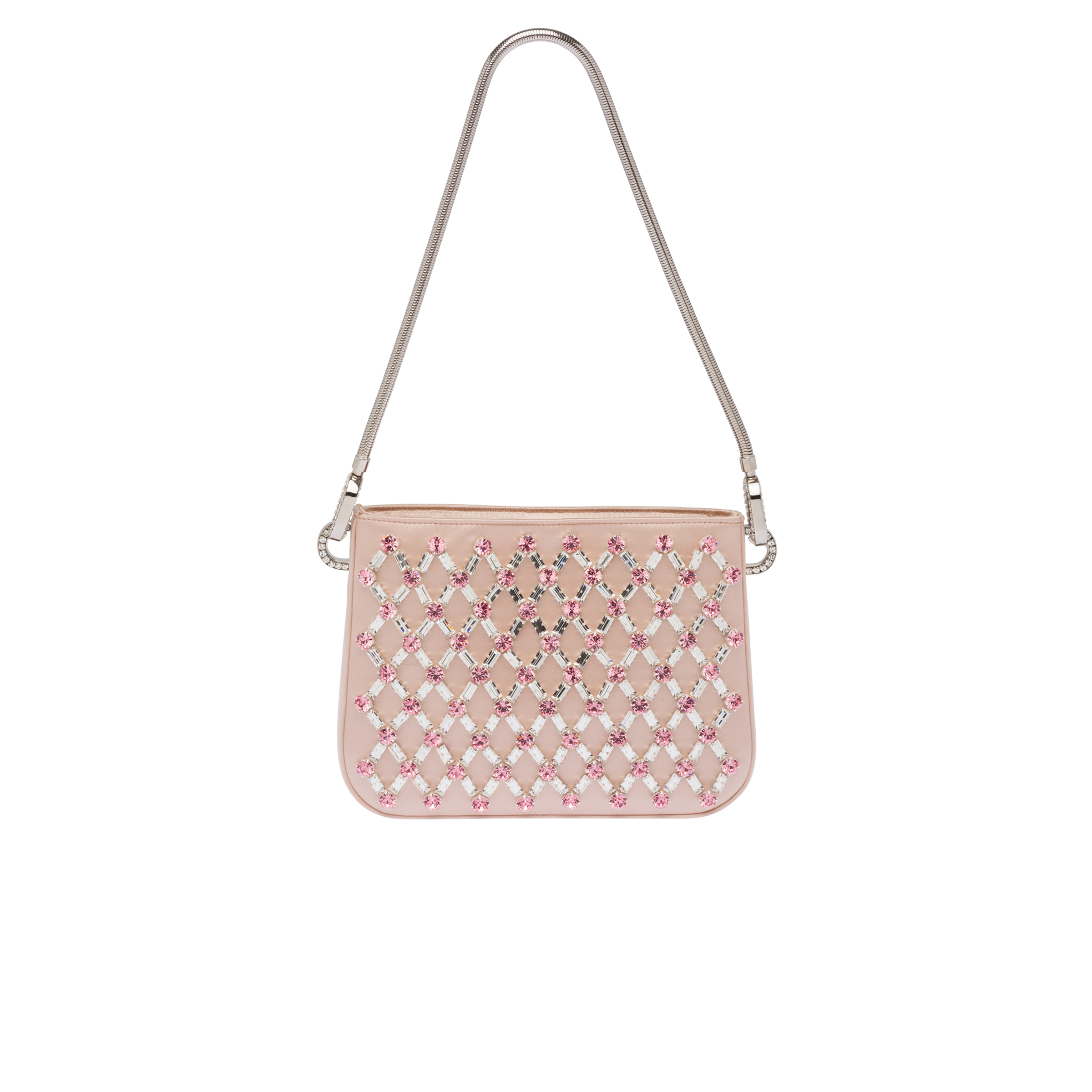 Miu Sassy embellished satin handbag Powder pink | Miu Miu