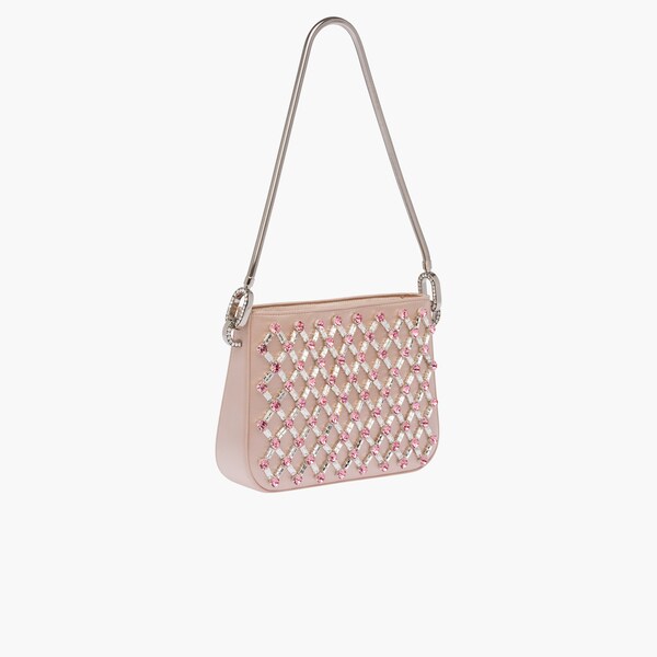 Borsa a mano Miu Sassy in Raso con decorazioni Cipria | Miu Miu