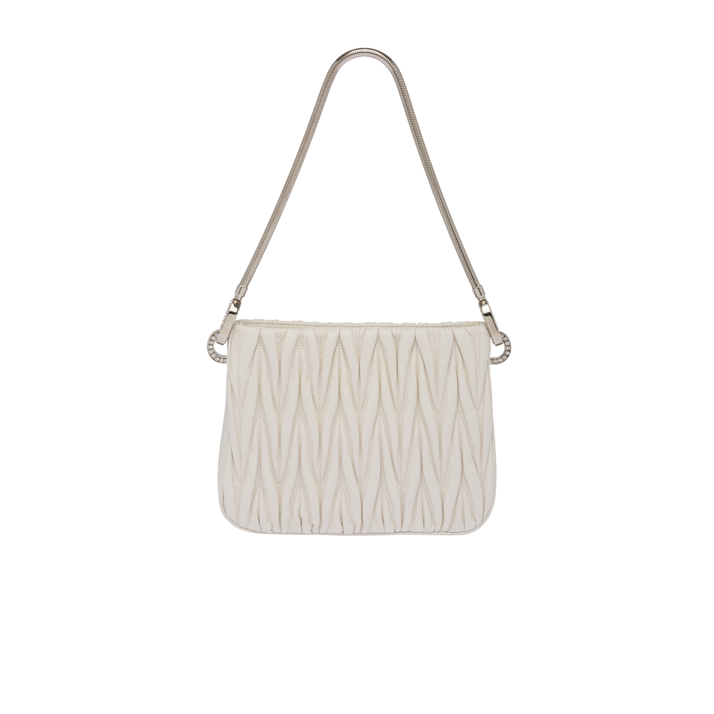 Miu Miu Sassy matelassé shoulder bag, White