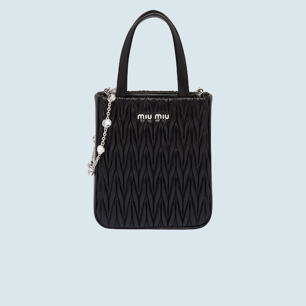 Matelasse 软羊革手袋黑色 Miu Miu Matelasse 软羊革手袋黑色 Miu Miu