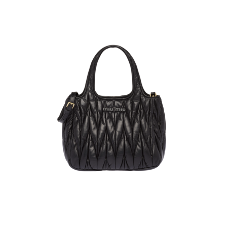エンボスロゴレザー トップハンドルバッグ ブラック | Miu Miu エンボスロゴレザー トップハンドルバッグ ブラック | Miu Miu