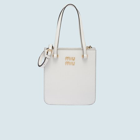 エンボスロゴレザー トップハンドルバッグ ブラック | Miu Miu エンボスロゴレザー トップハンドルバッグ ブラック | Miu Miu
