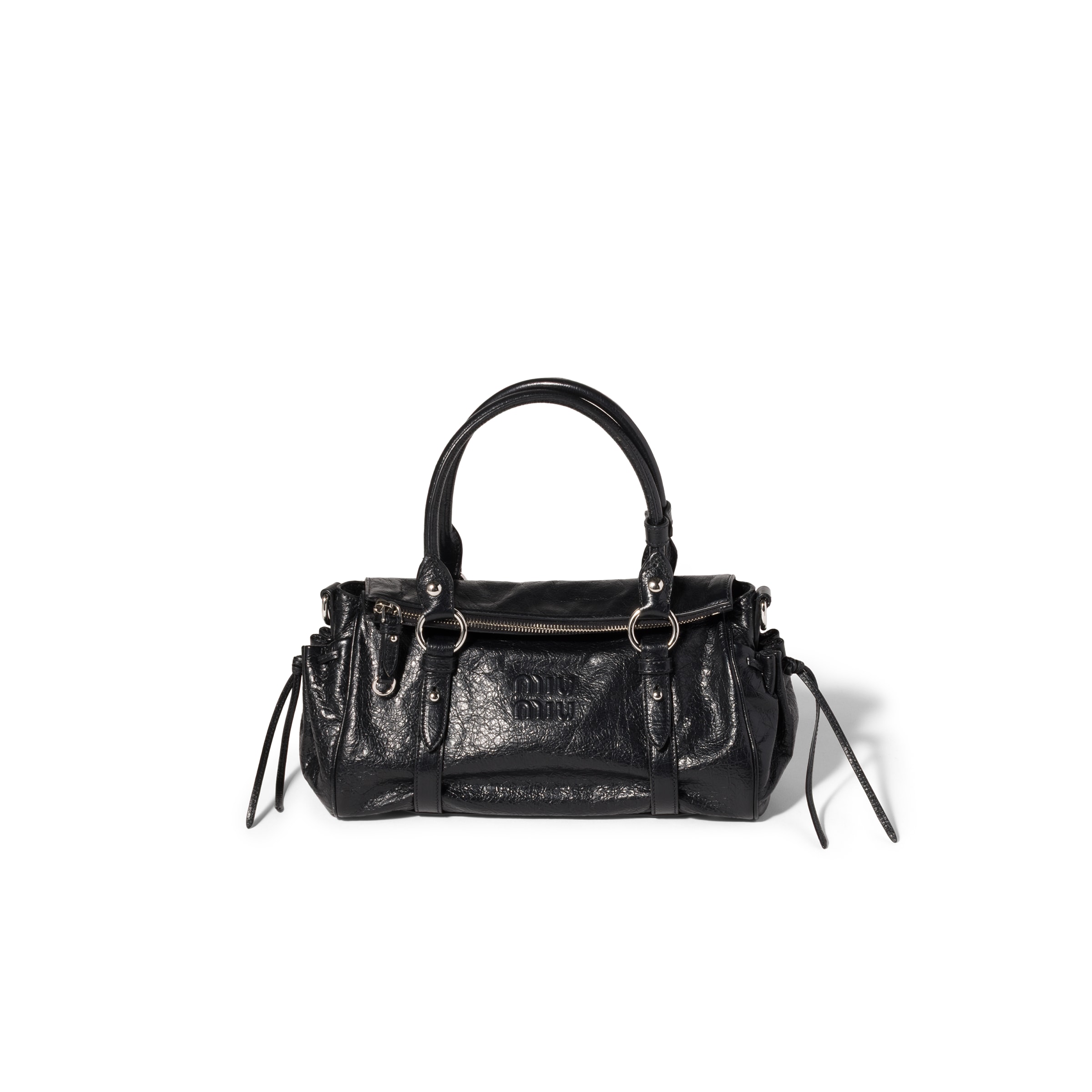 Miu Miu Nappa Leather Handbag, Woman, Black
