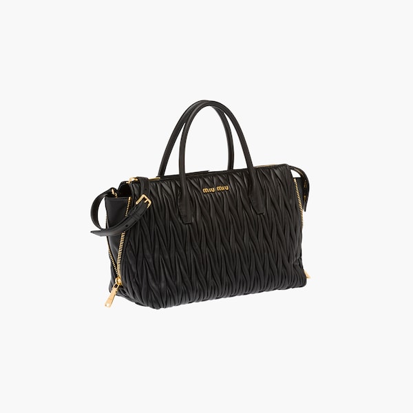Bolso con asa superior de matelassé Negro | Miu Miu
