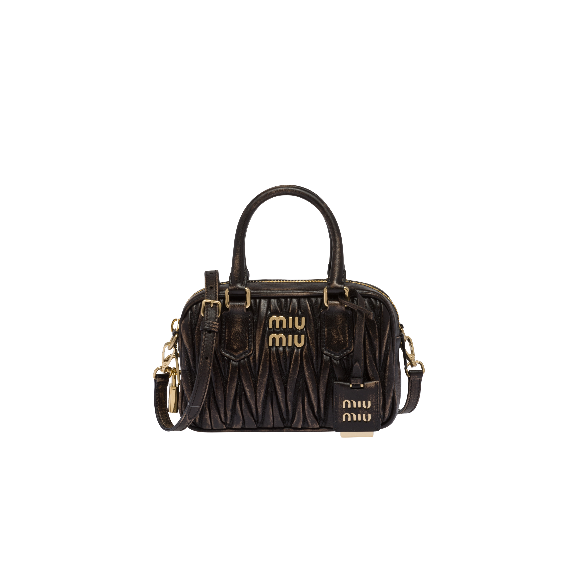 Miu Miu Matelassé Nappa Leather Tophandle Bag In Brown ModeSens