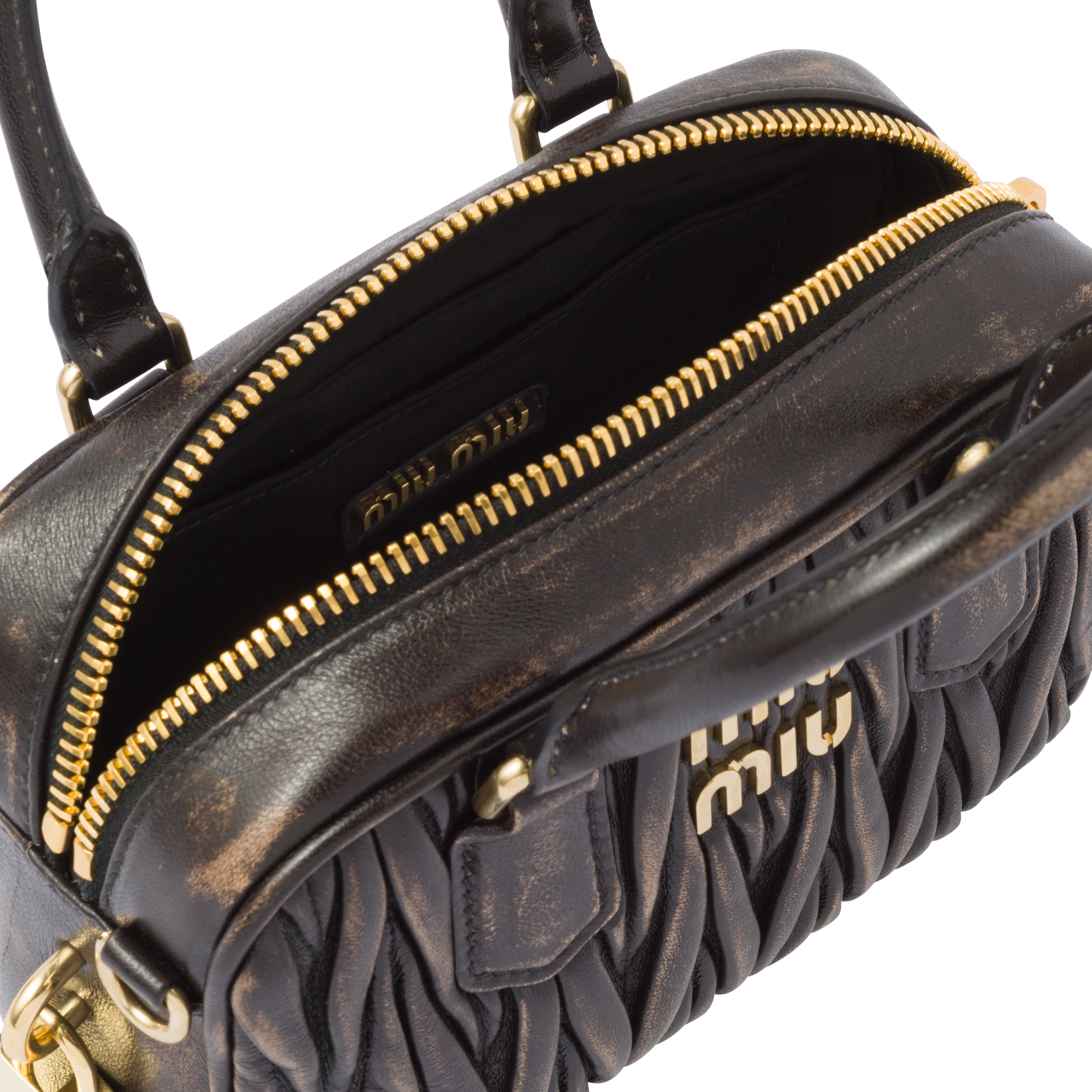 Sand coffee Arcadie Matelass Nappa Leather Bag Miu Miu
