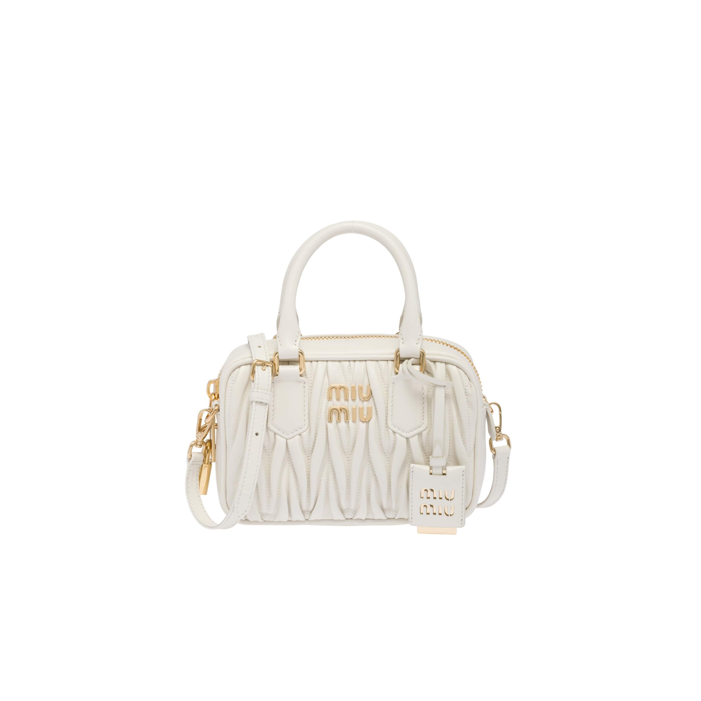 Arcadie Matelassé Nappa Leather Bag, Woman, White