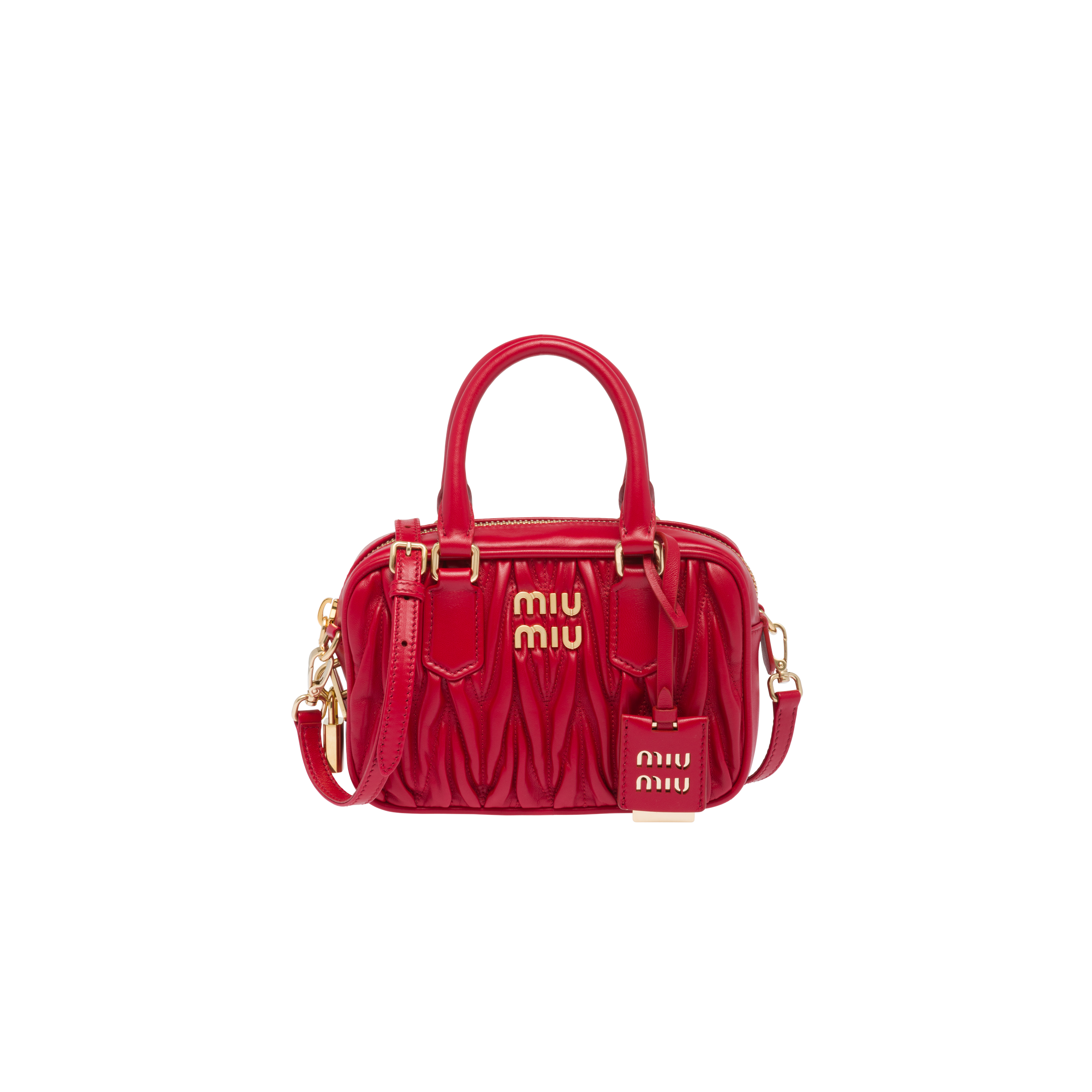 Red Arcadie Matelassé Nappa Leather Bag