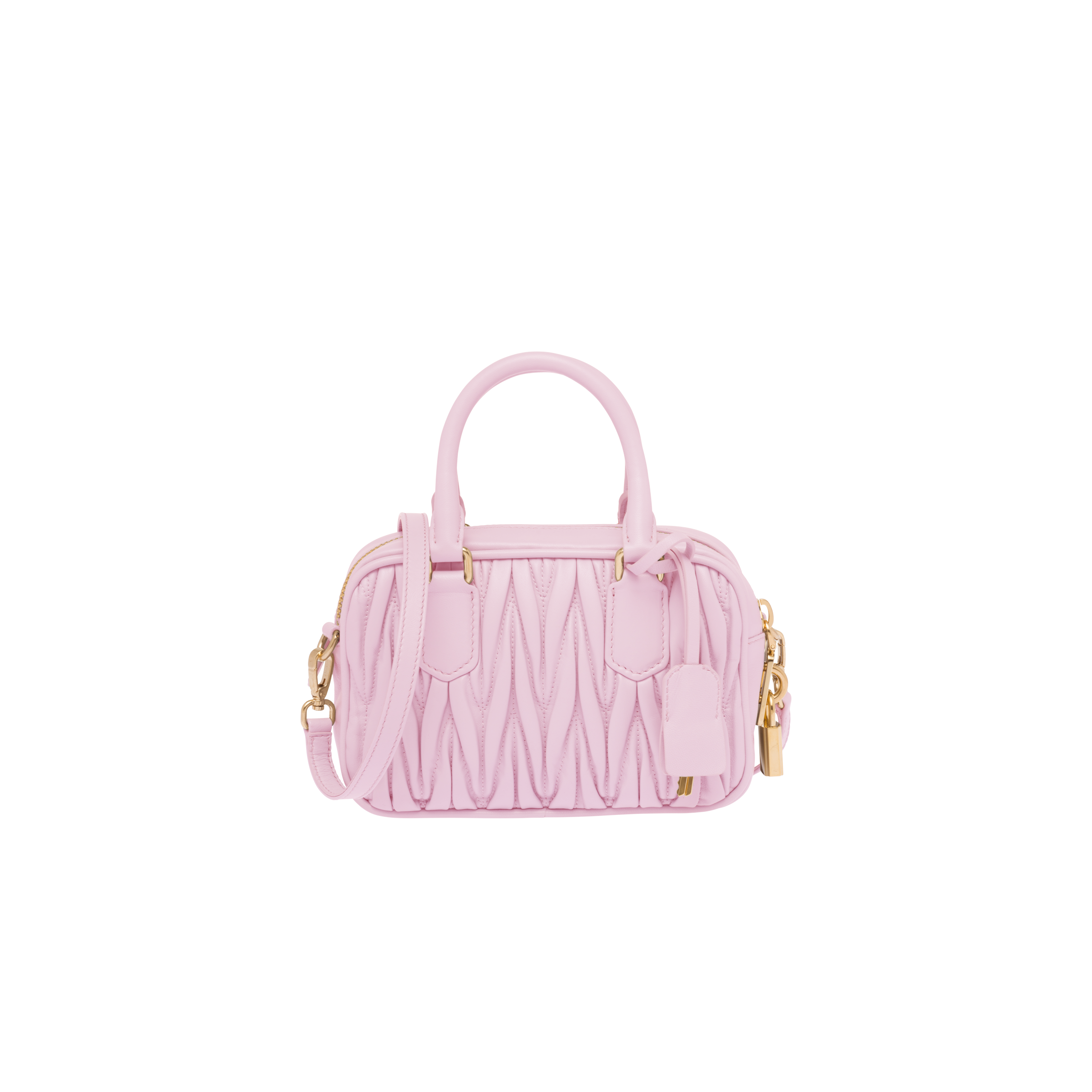 ピンク マテラッセレザー トップハンドルスモールバッグ | Miu Miu