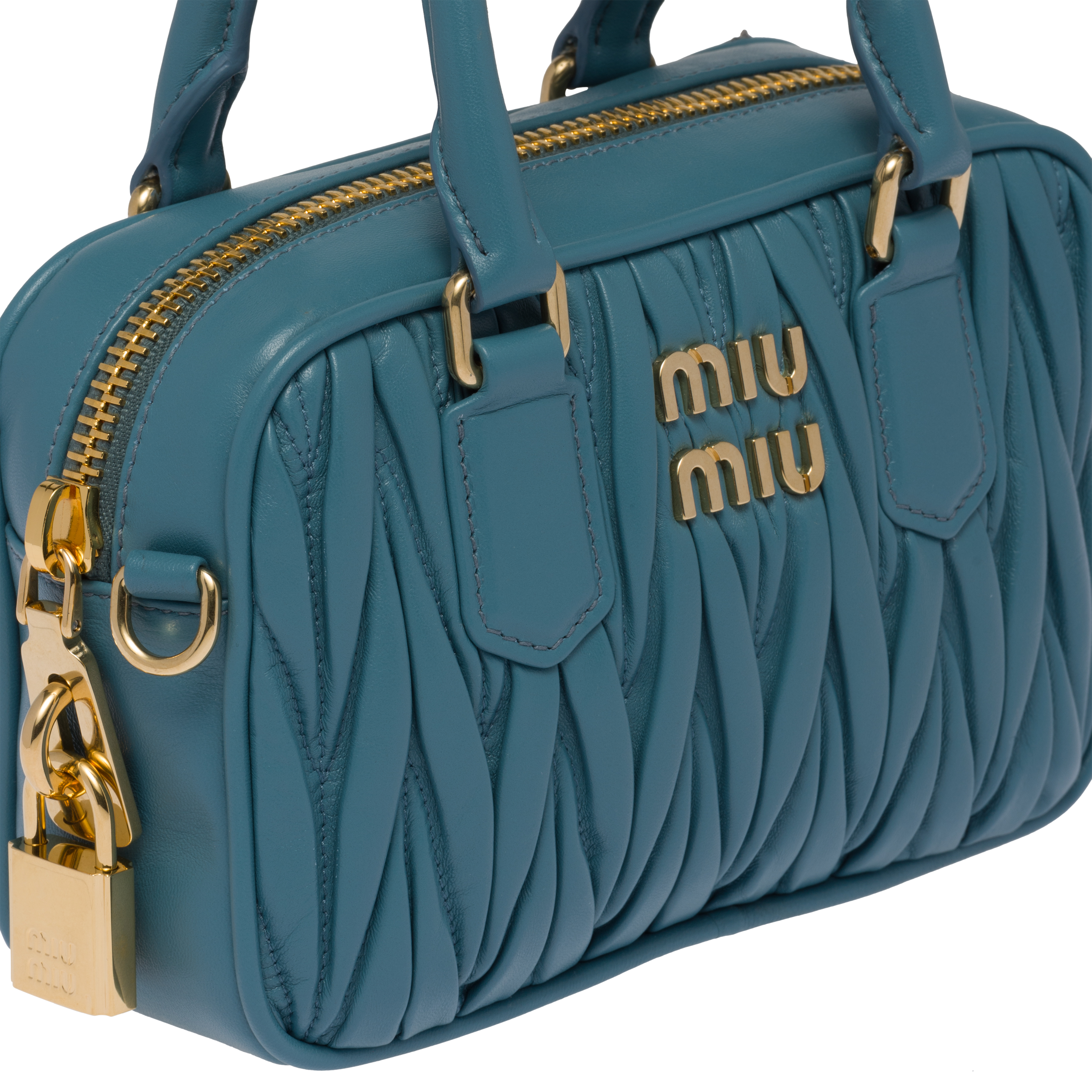 マリンブルー アルカディ マテラッセレザー バッグ | Miu Miu