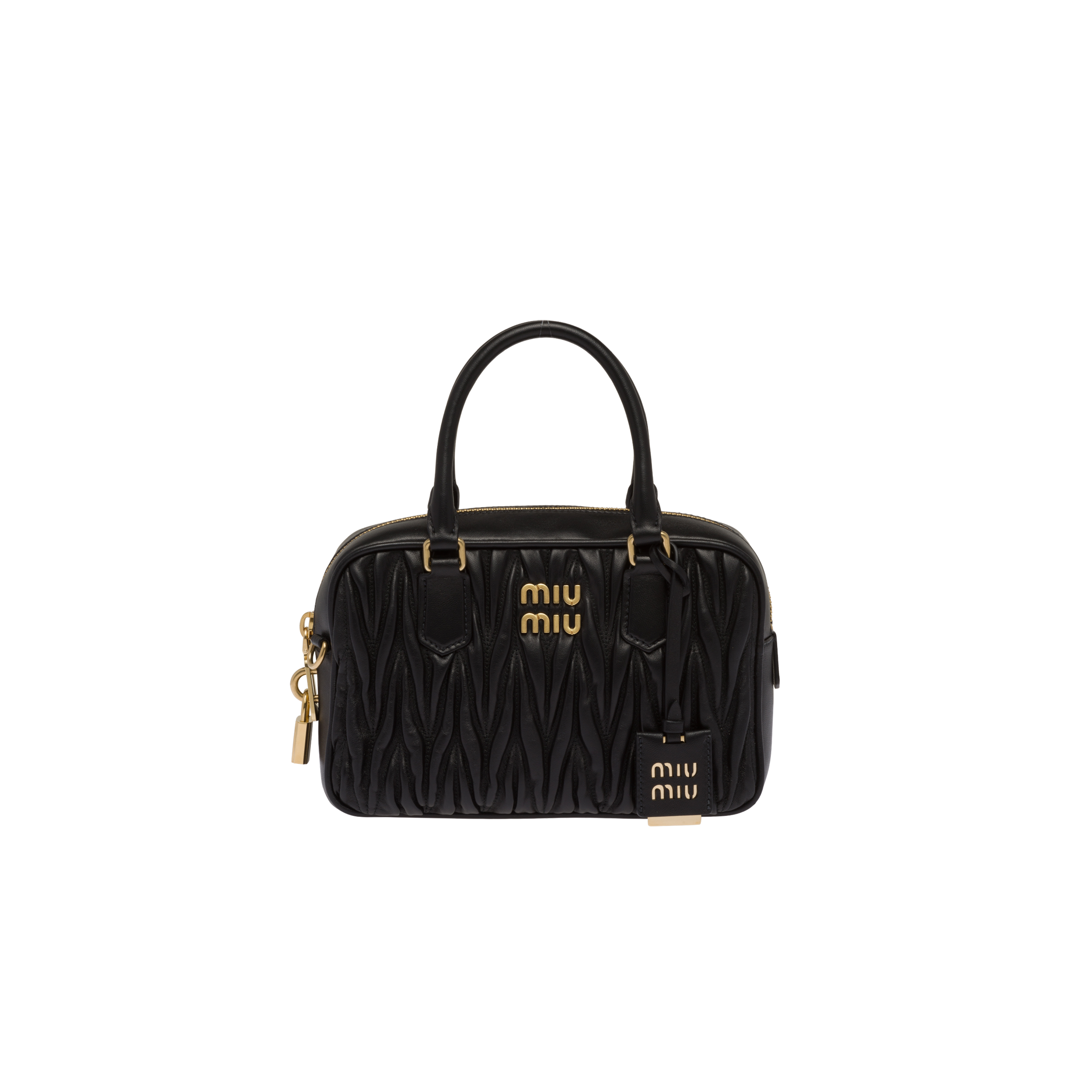マテラッセレザー トップハンドルバッグ ブラック | Miu Miu