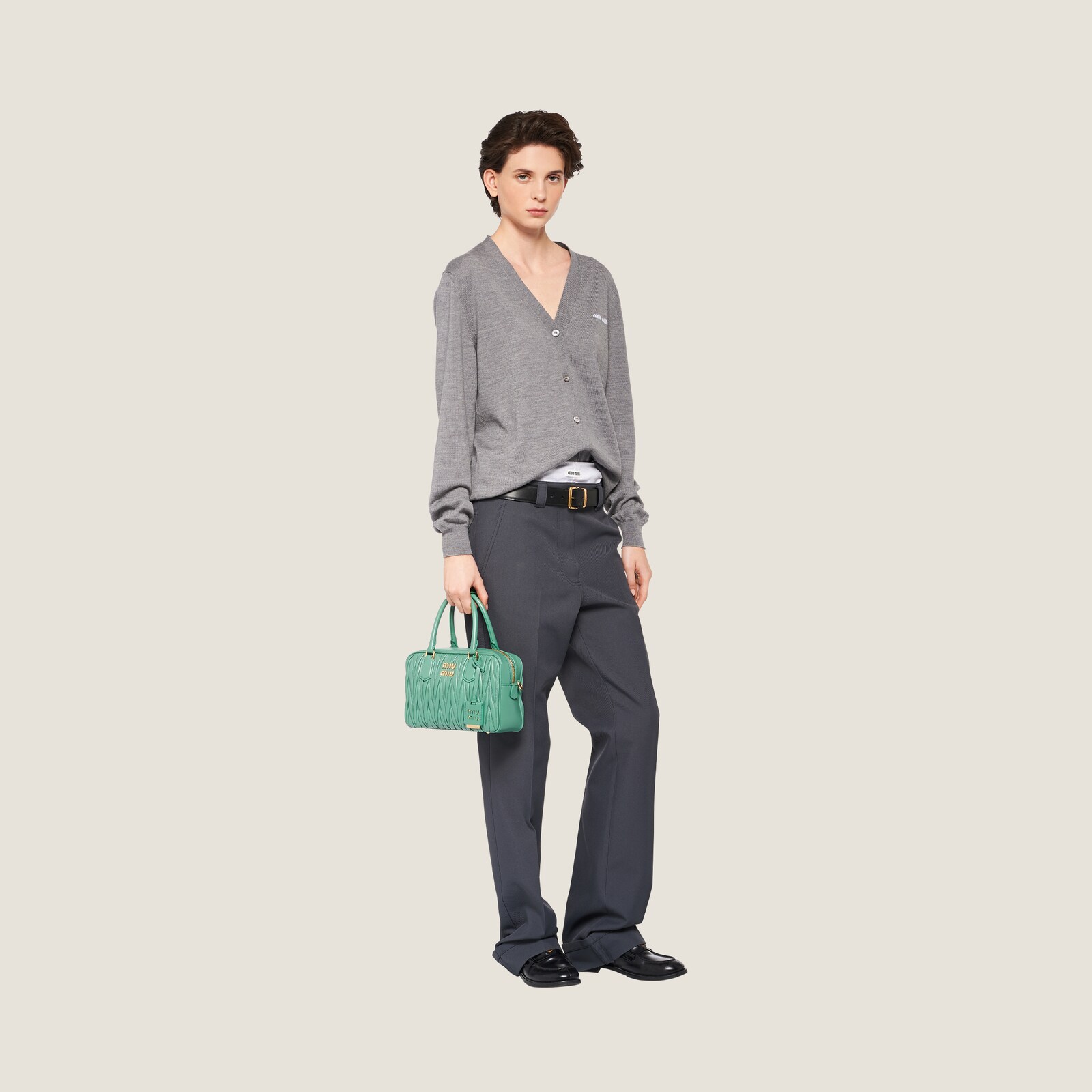 ARCADIE MATELASSÉ BAG 19 IN NUDE CALFSKIN GOLD HARDWARE