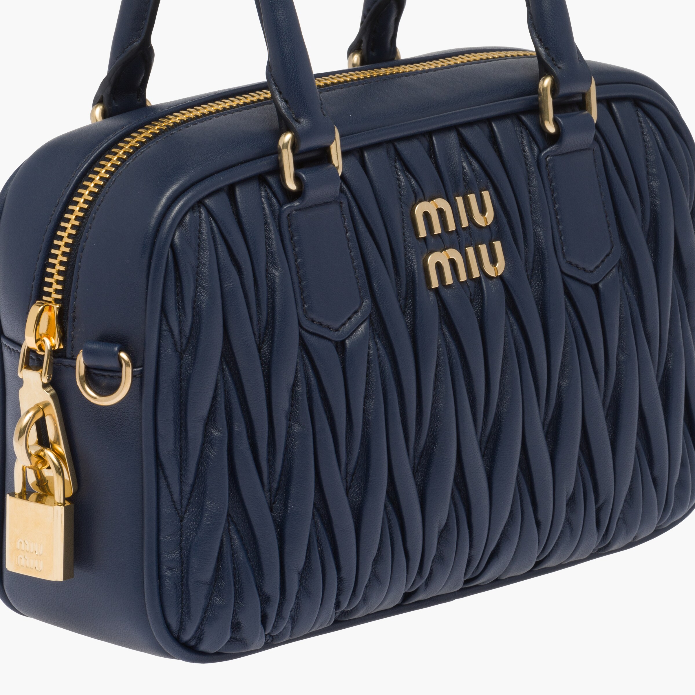 Sac Bandoulière AVRIL GAU En Cuir Nappa Bleu Horizon - Cuir Véritable - Taille Moyenne