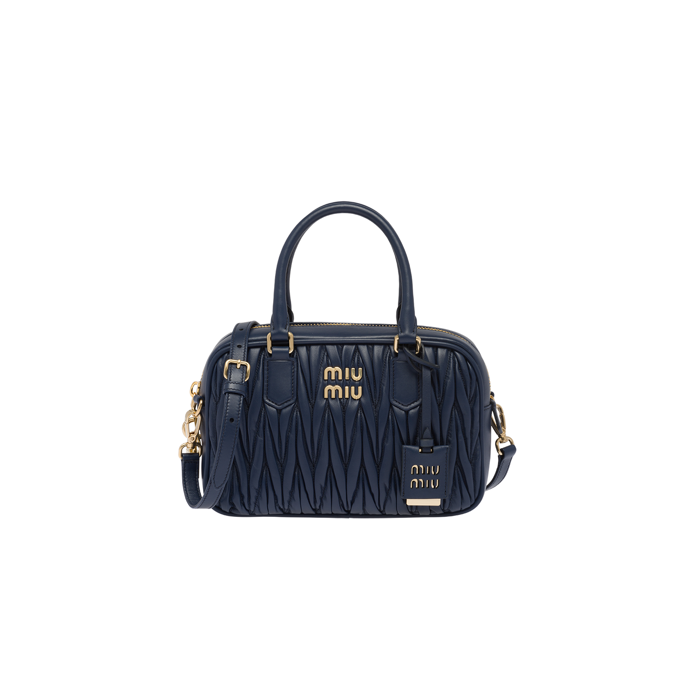 Miu Miu Matelassé Nappa Leather Tophandle Bag In Baltic Blue ModeSens