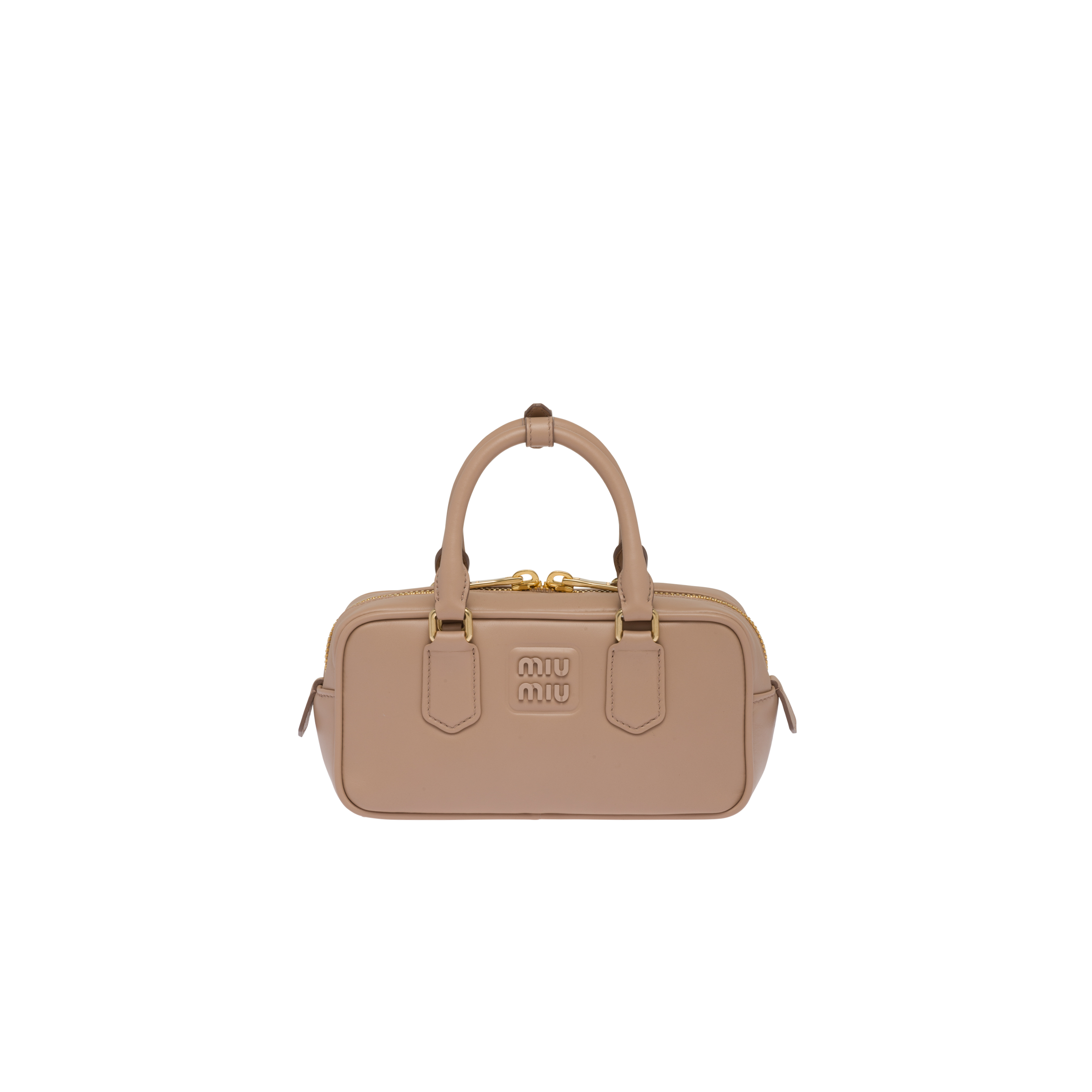 Miu Miu Leather Top-handle Bag In Cameo