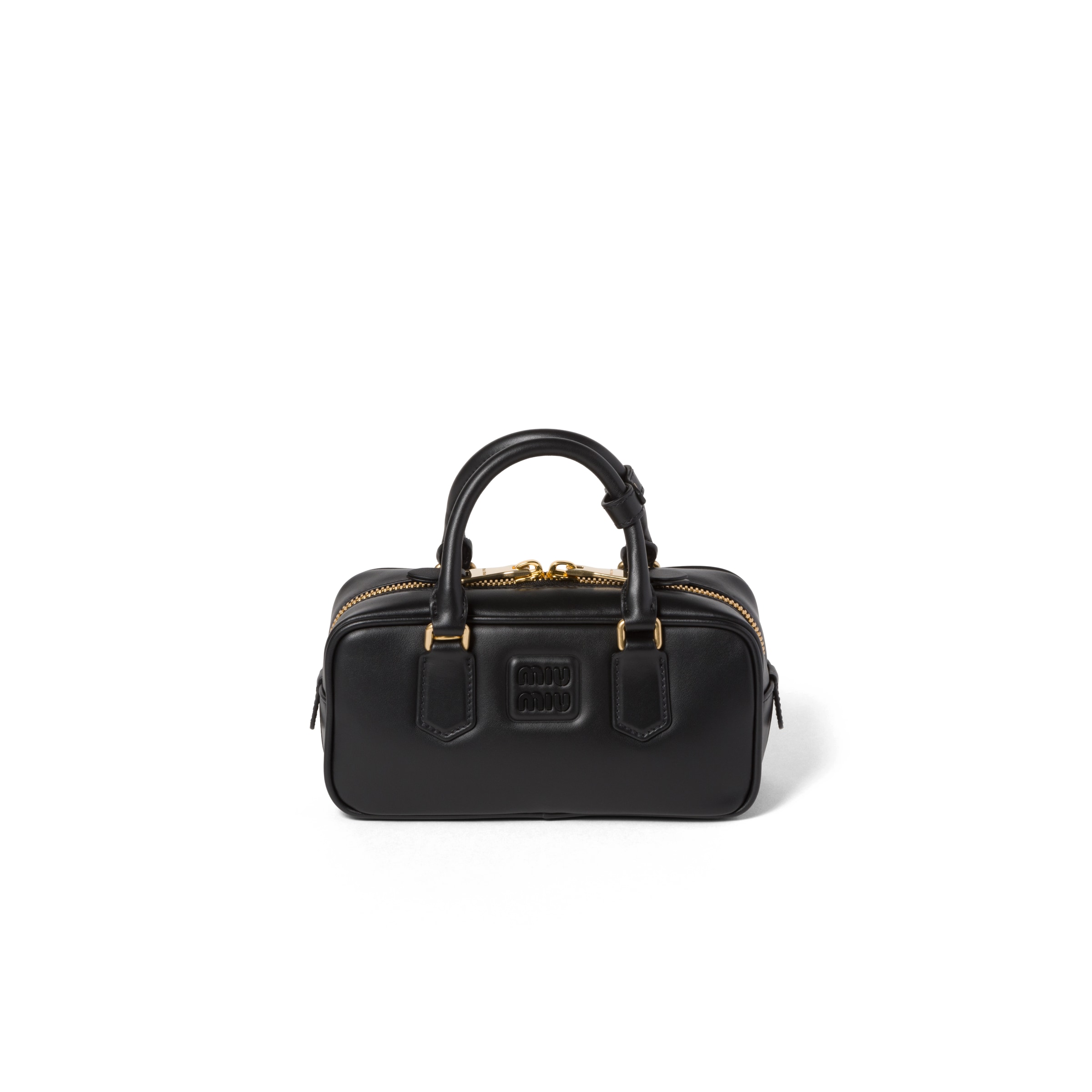Miu Miu Womens Nero Arcadie Leather Top Handle Bag In Black
