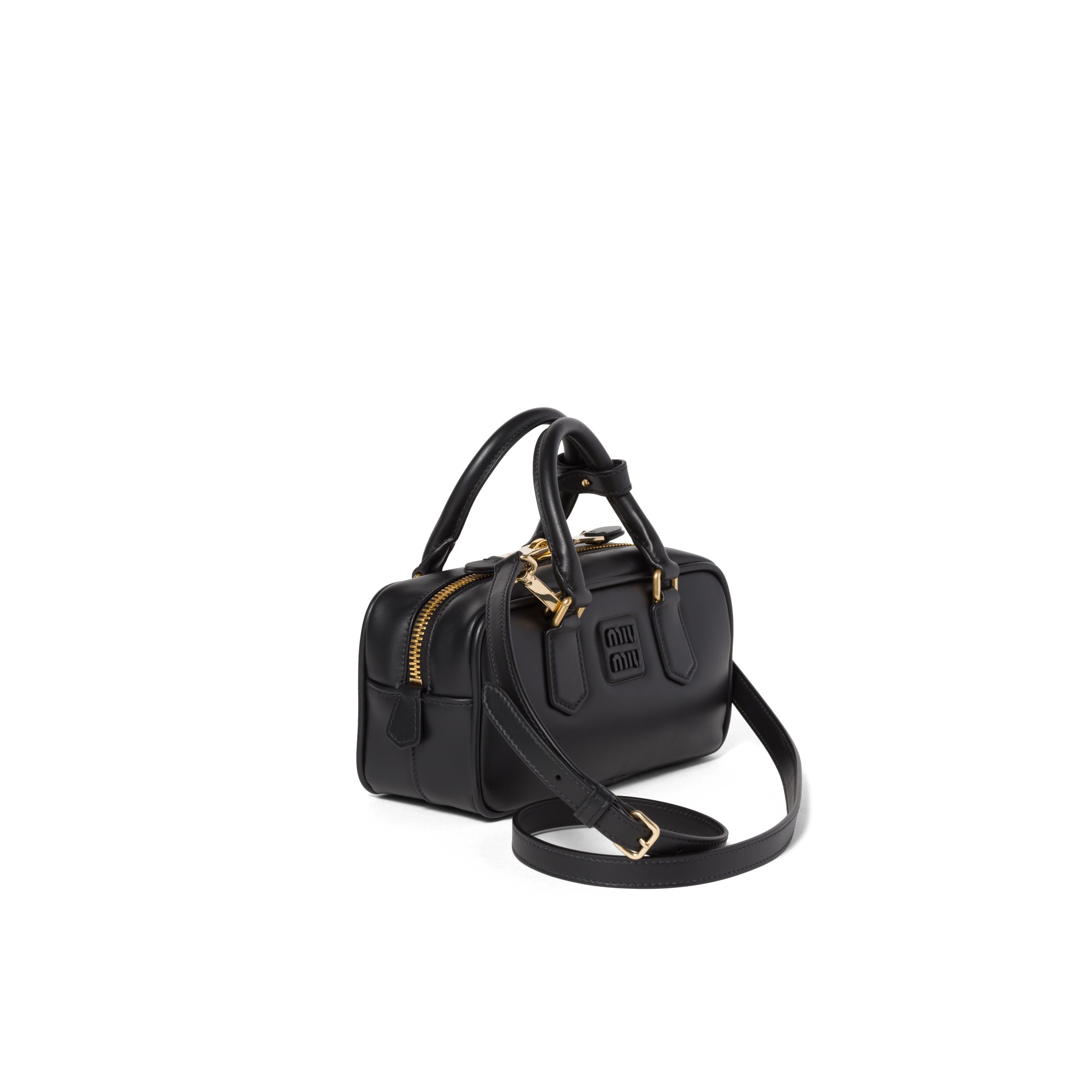 Miu Miu Womens Nero Arcadie Leather Top Handle Bag In Black