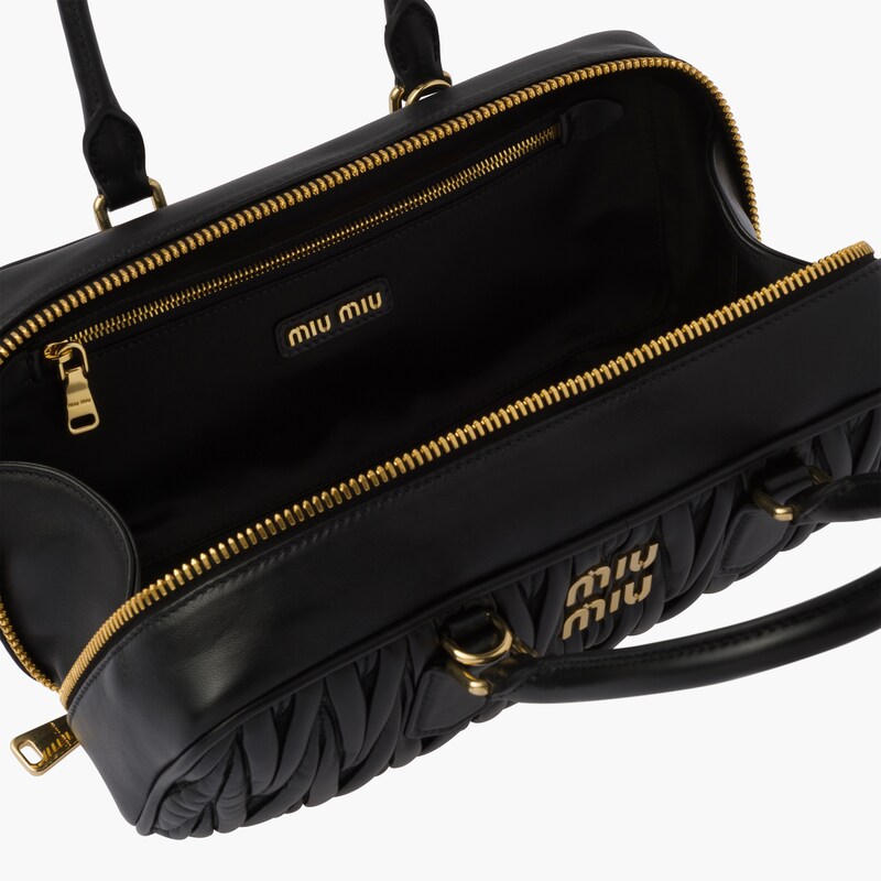 ARCADIE MATELASSÉ BAG 24 IN BLACK LAMBSKIN GOLD HARDWARE