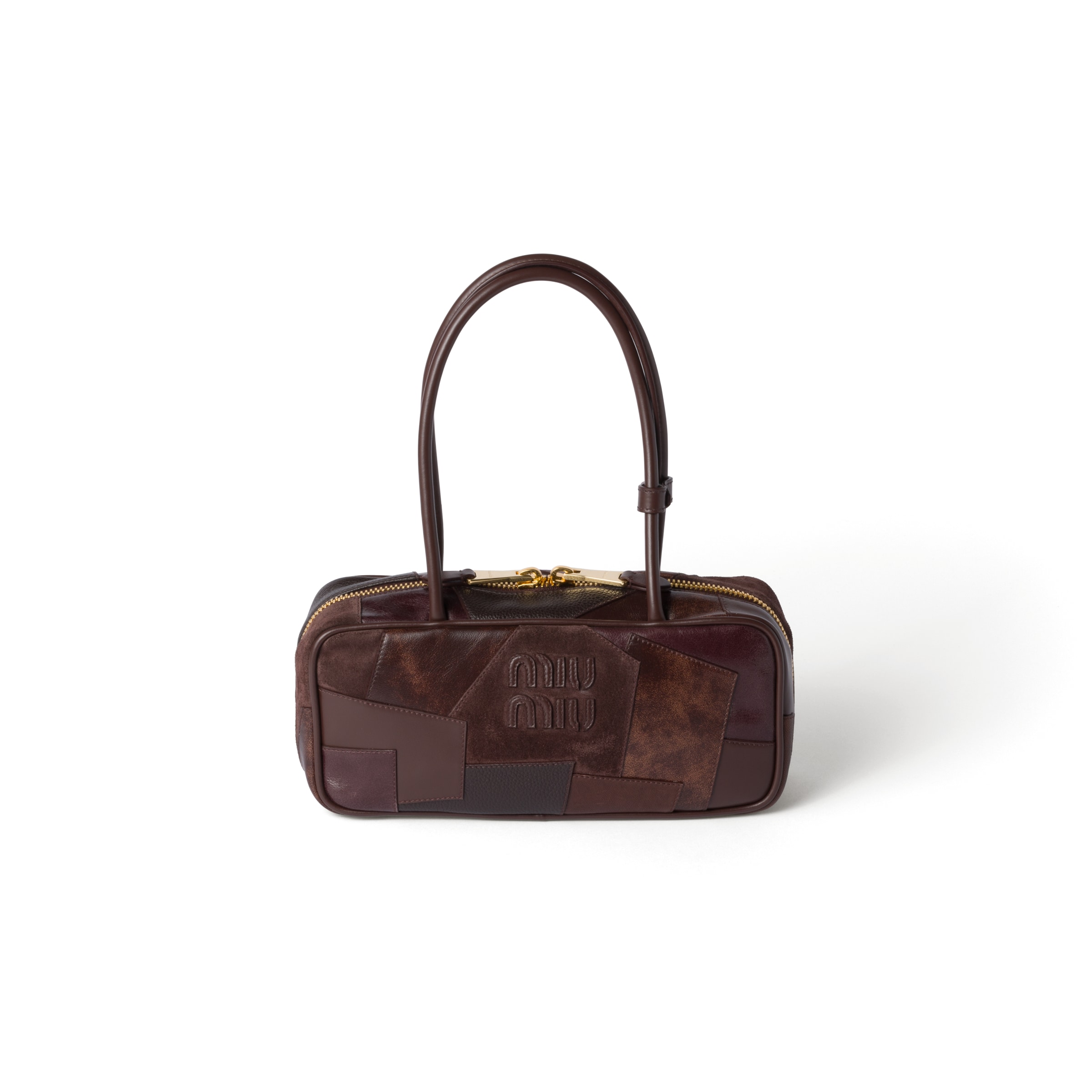 Miu Miu Beau Leather Patchwork Bag, Woman, Briarwood