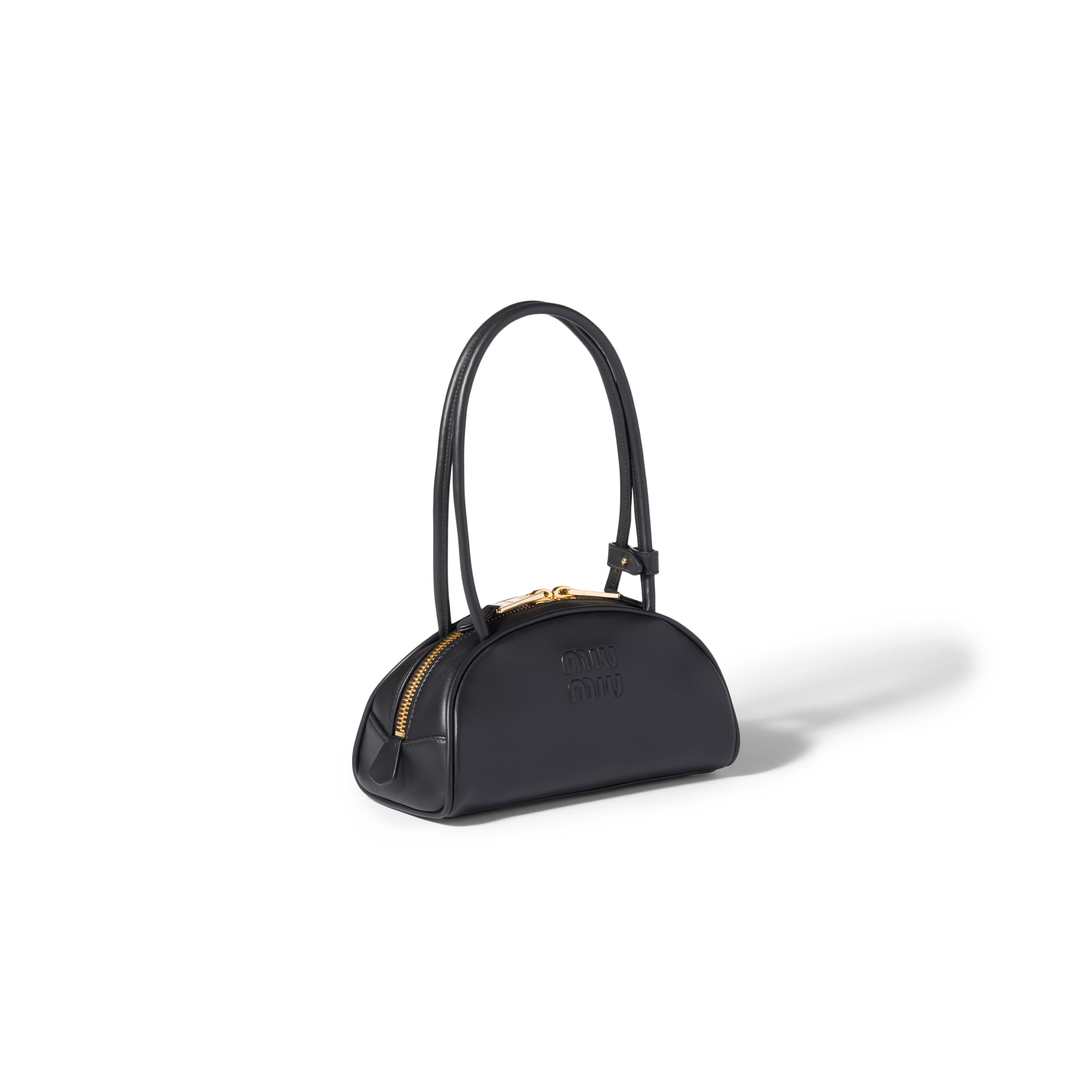 Miu Miu Black Calf Leather Bos Taurus Shoulder Bag