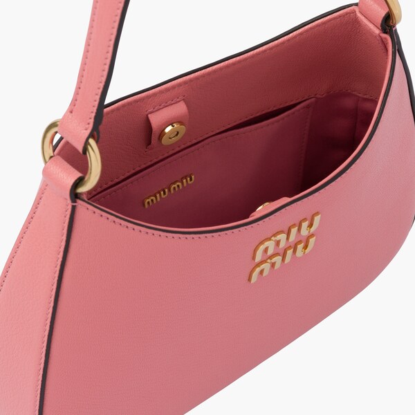 Bolso bandolera de piel Madrás Rosa | Miu Miu