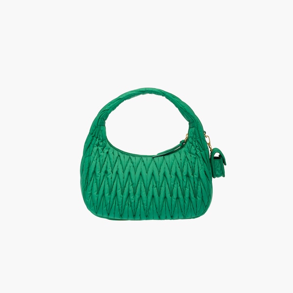 Bolso hobo Matelassé de nylon regenerado Miu Wander Verde menta | Miu Miu