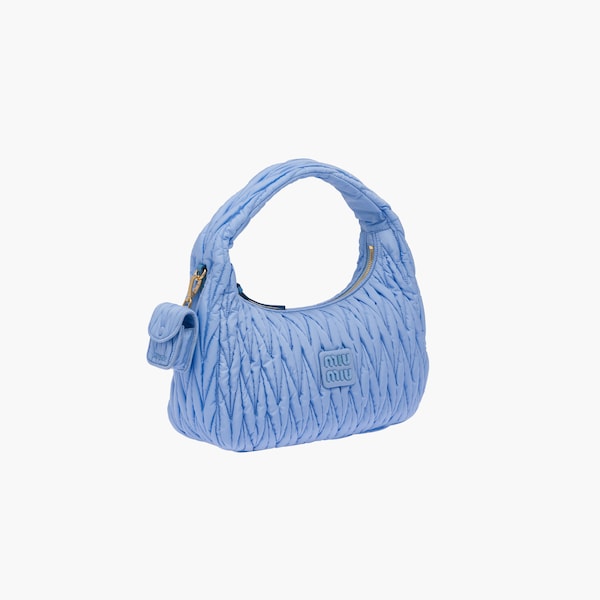 regenerated nylon hobo bag Astral blue ...