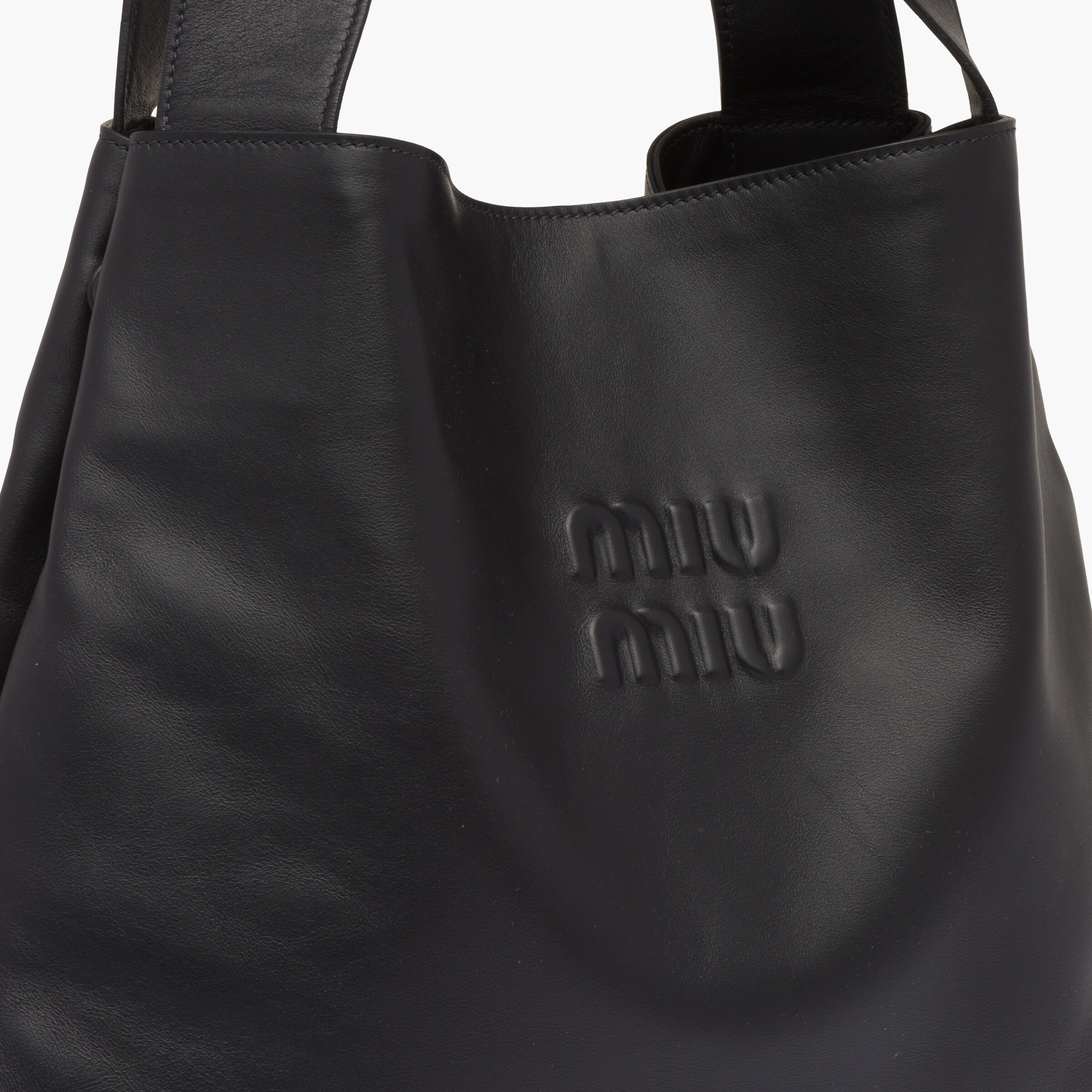 Black Leather Hobo Bag Miu Miu