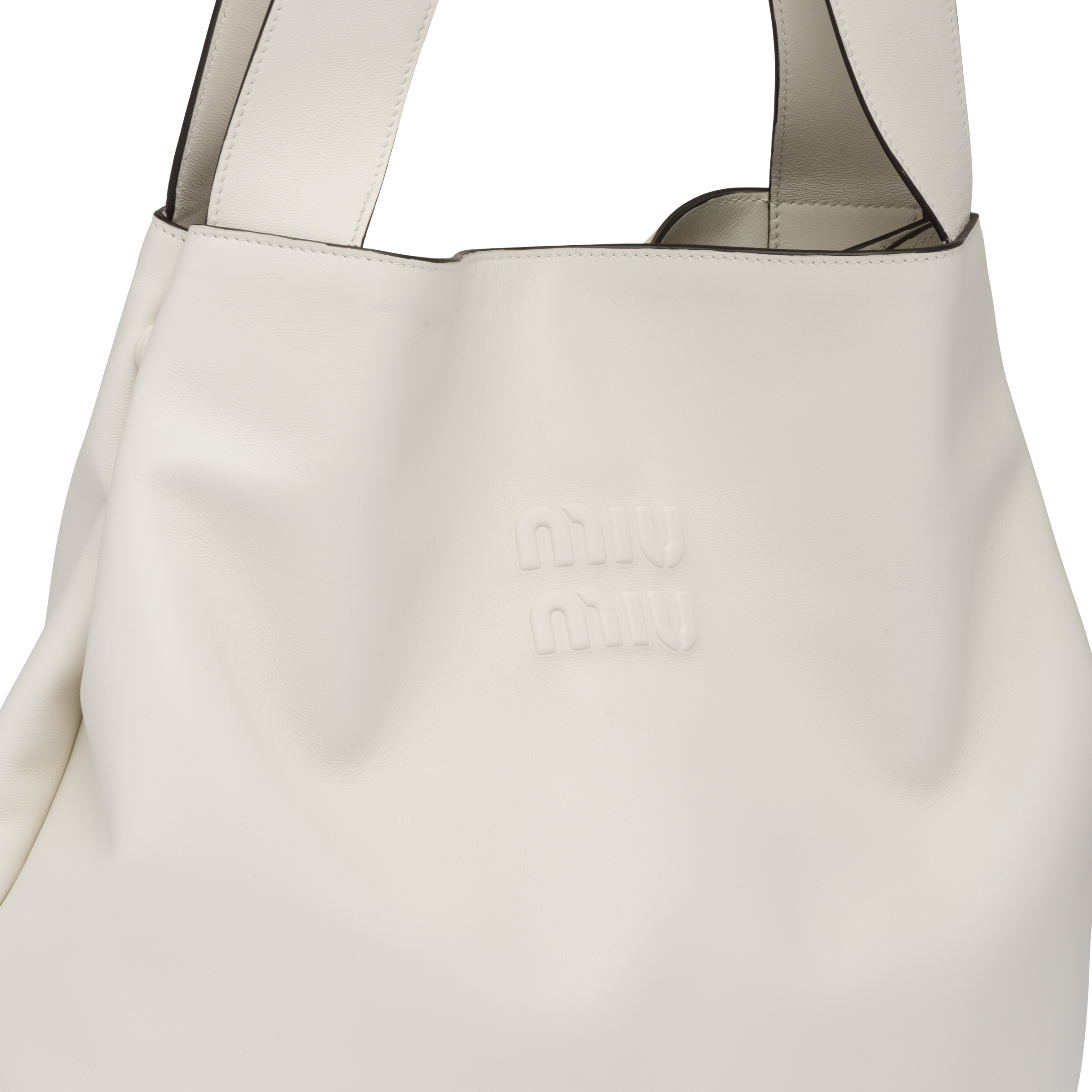 White Matelassé Nappa Leather Shoulder Bag | Miu Miu