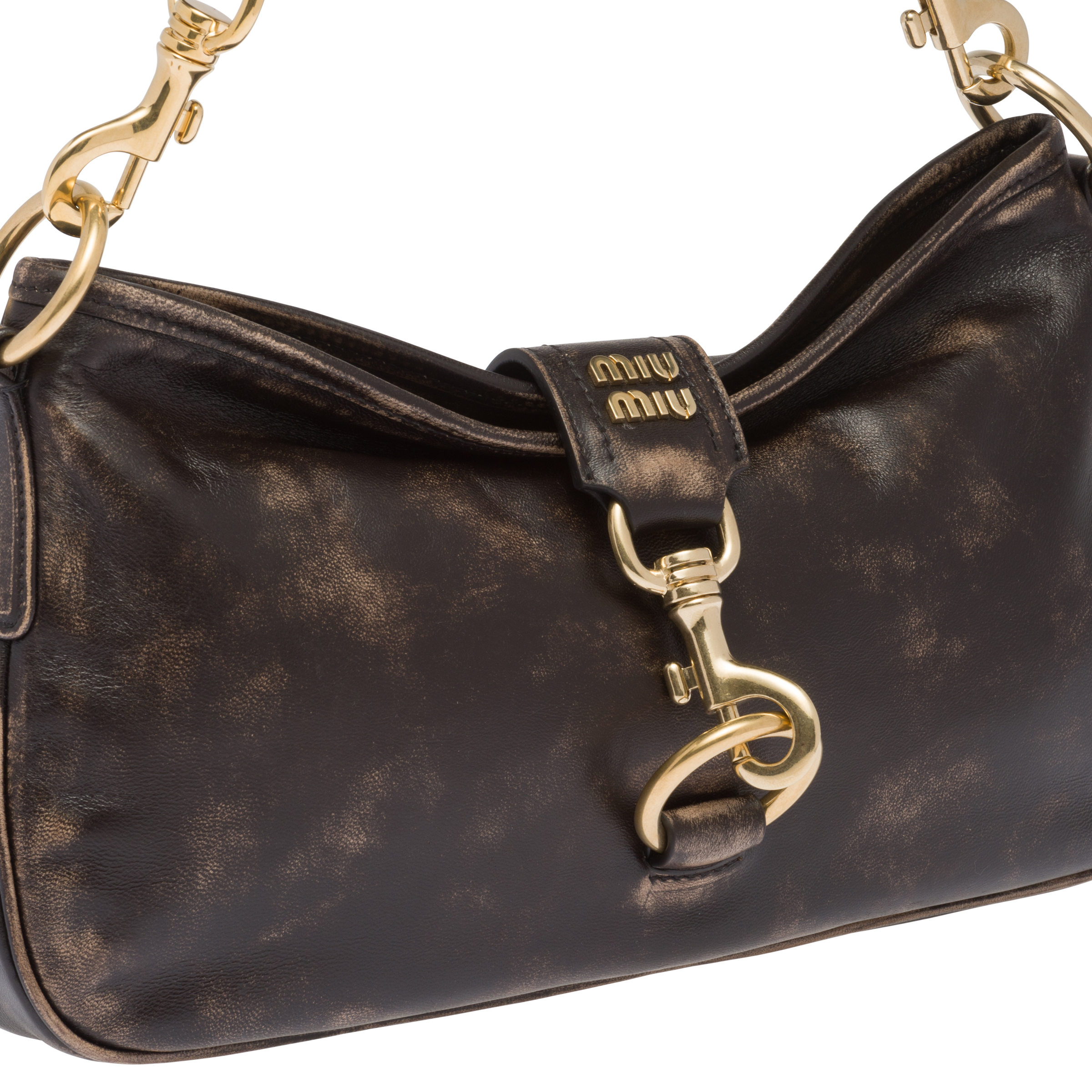 Miu Miu Matelassé Leather Shoulder Bag in Metallic