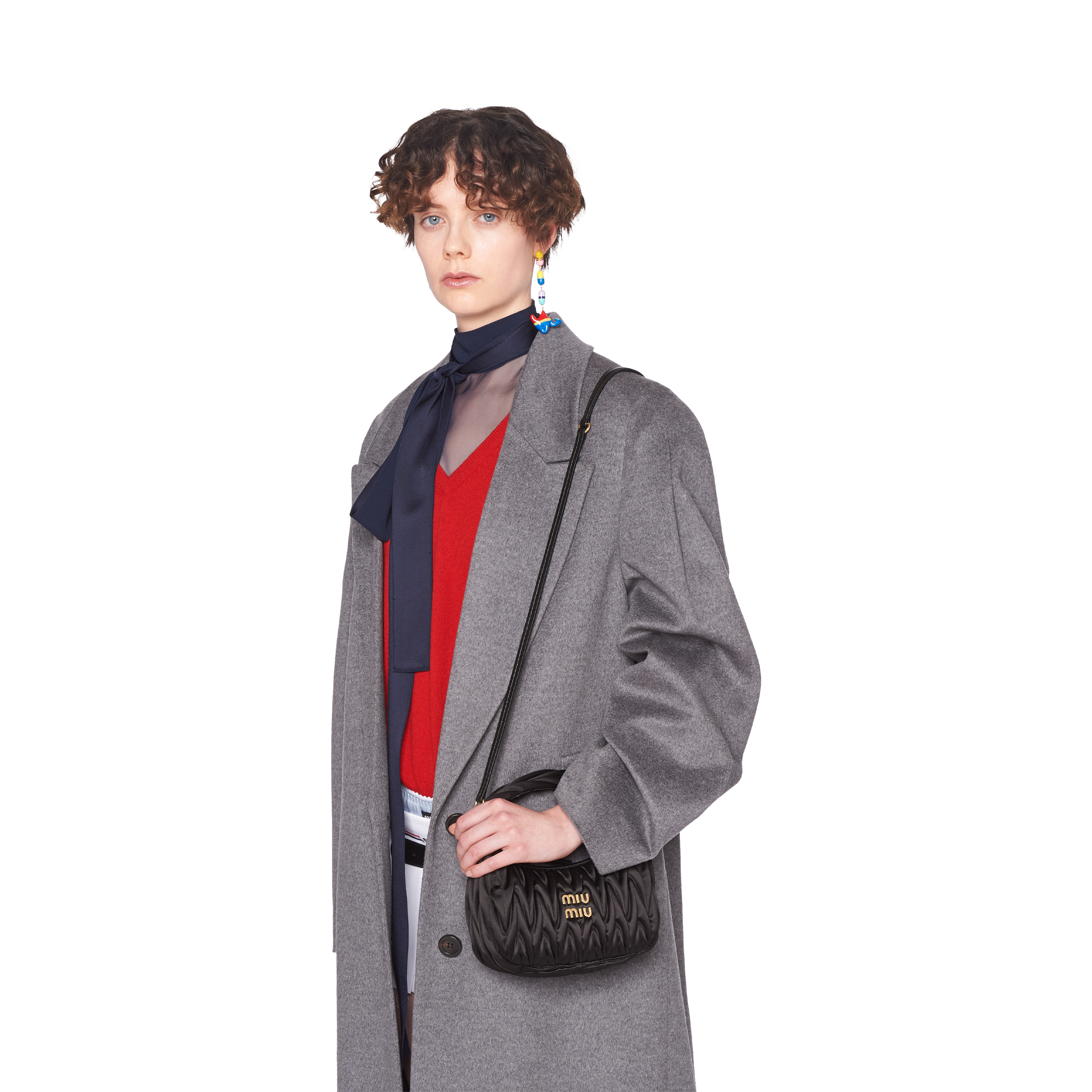ブラック ワンダー マテラッセサテン ミニホーボーバッグ | Miu Miu