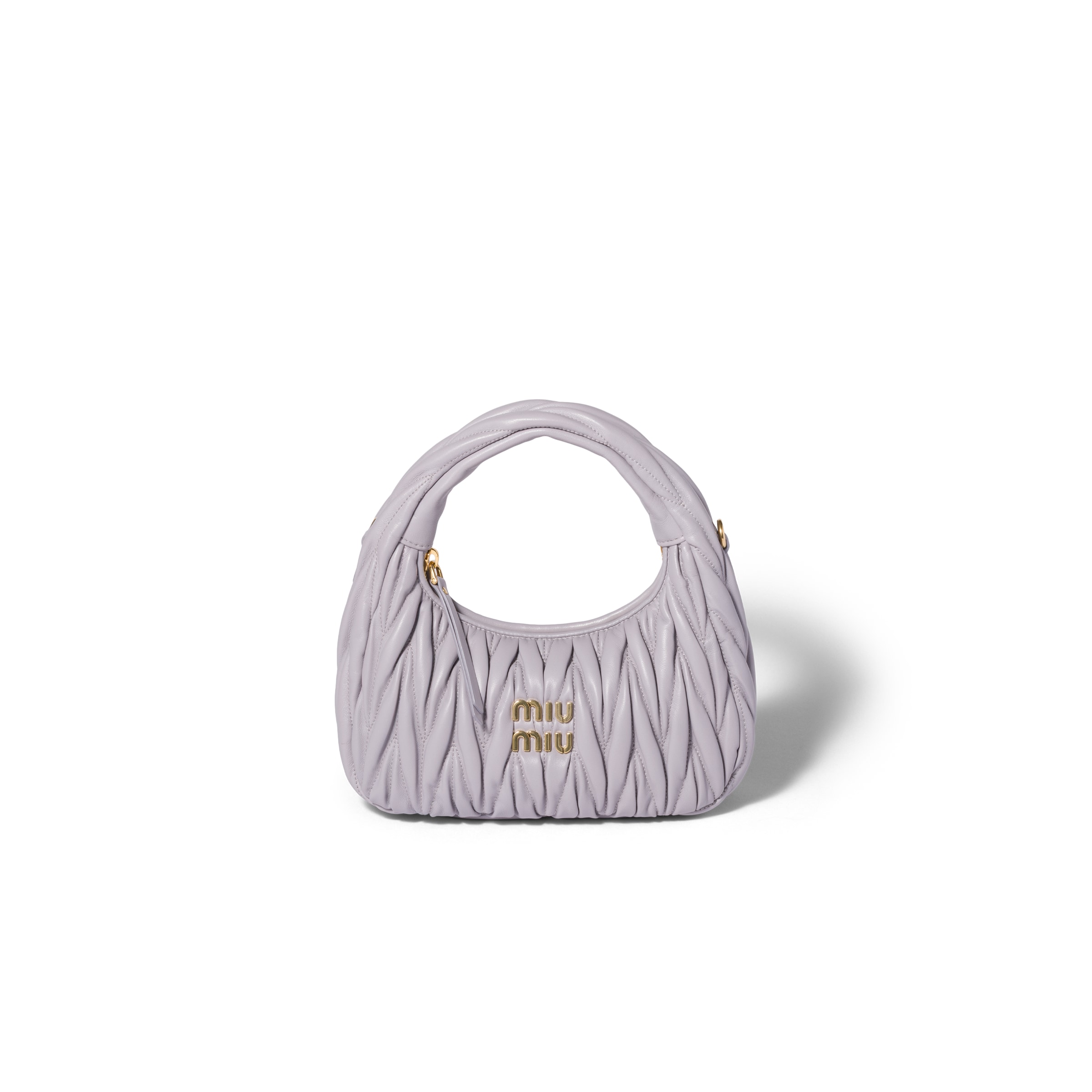 Wander Matelassé Nappa Leather Hobo Bag, Woman, Wisteria