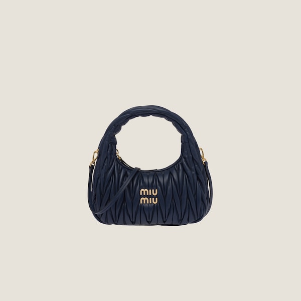 Miu Miu Miu Wander Matelassé Nappa Leather Hobo Bag, Women, White in 2023