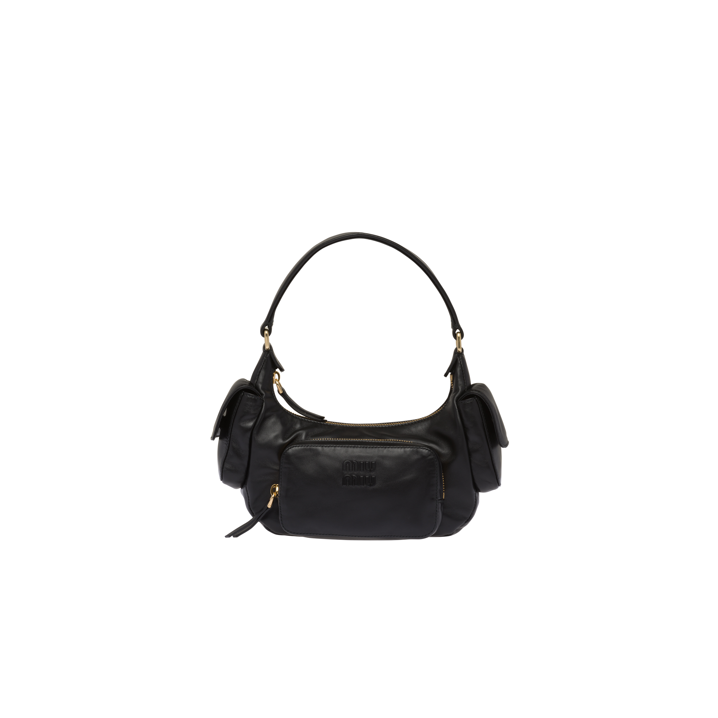 Miu Miu Nappa Leather Hobo Bag In Black