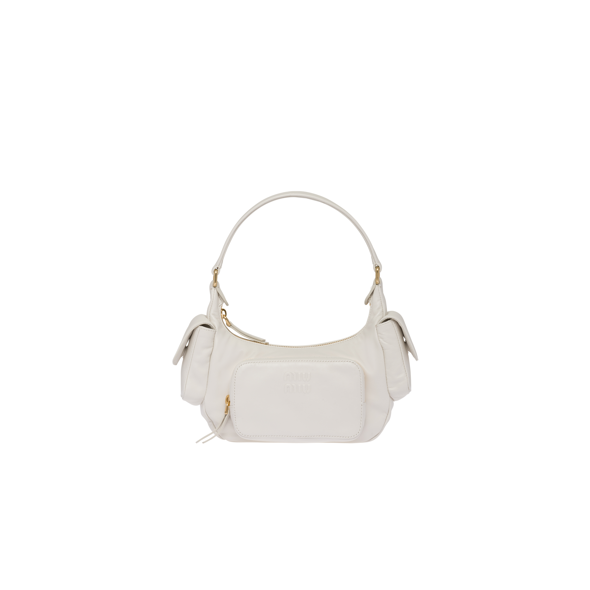 White Nappa Leather Pocket Bag