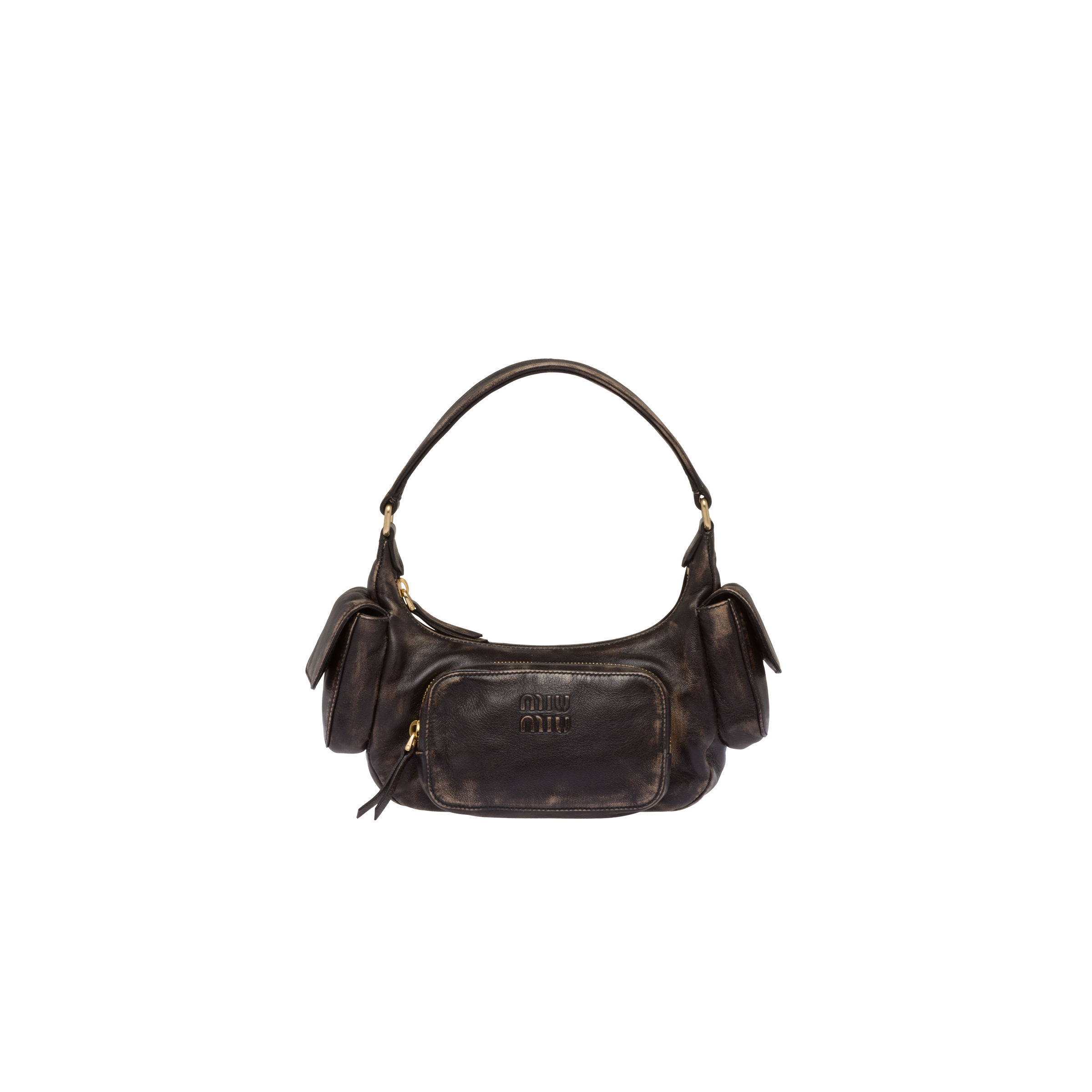 Nappa leather hobo bag Sand/coffee Miu Miu
