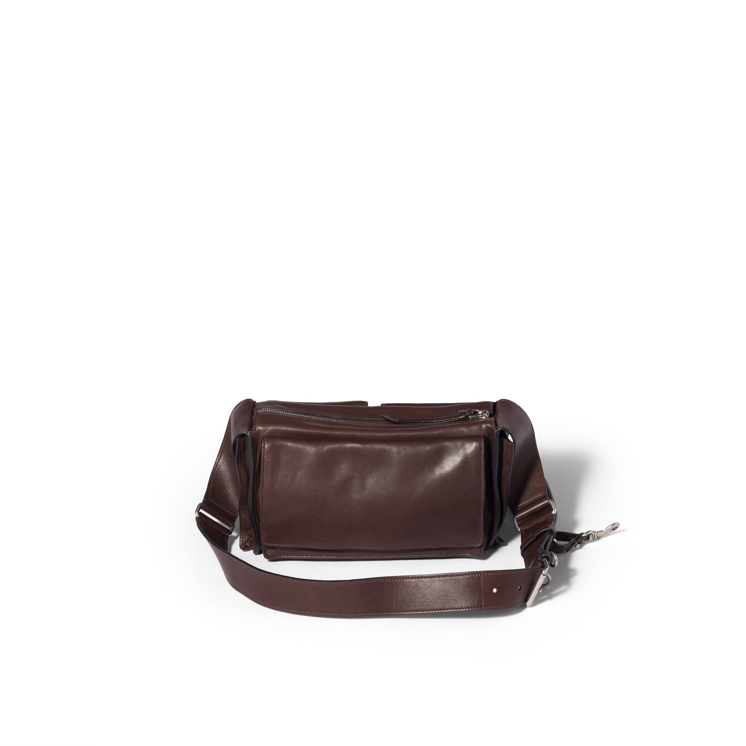 Miu Miu Suede Utilitaire Crossbody Bag Adjustable Strap In Brown