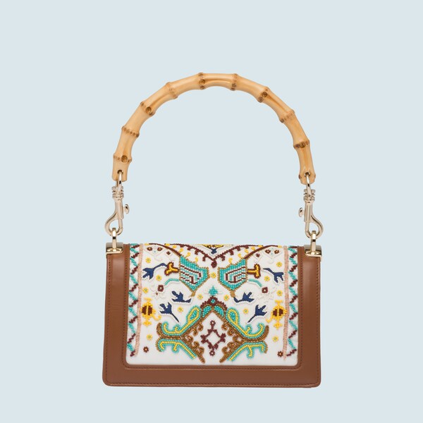 miu confidential刺繡布質及皮革袋