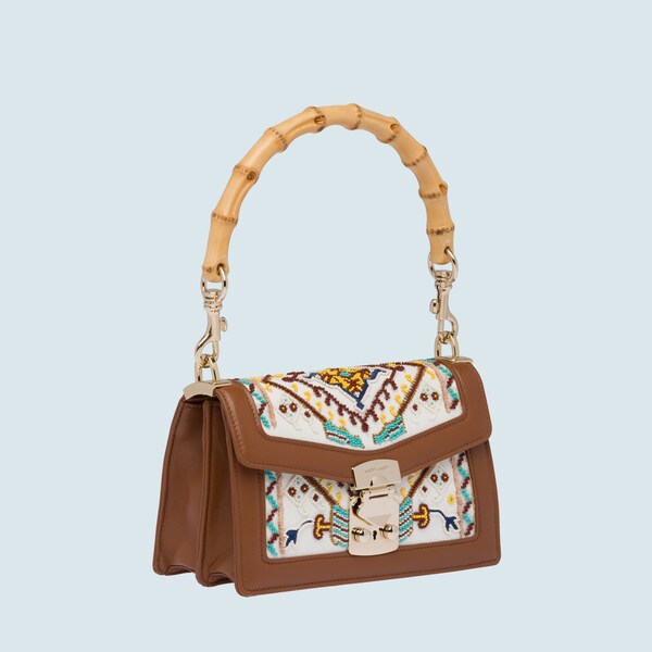 embroidered leather bag