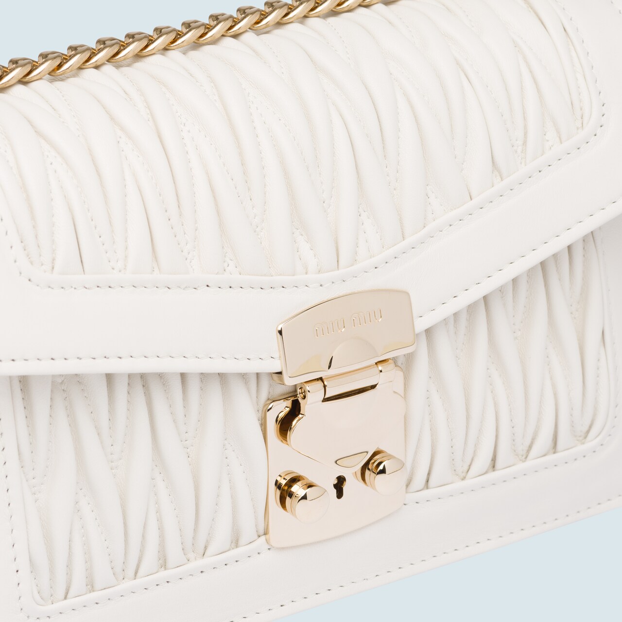 miu confidential matelassé nappa leather bag