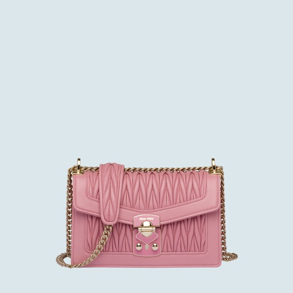 Miu confidential matelassé leather shoulder bag clearance