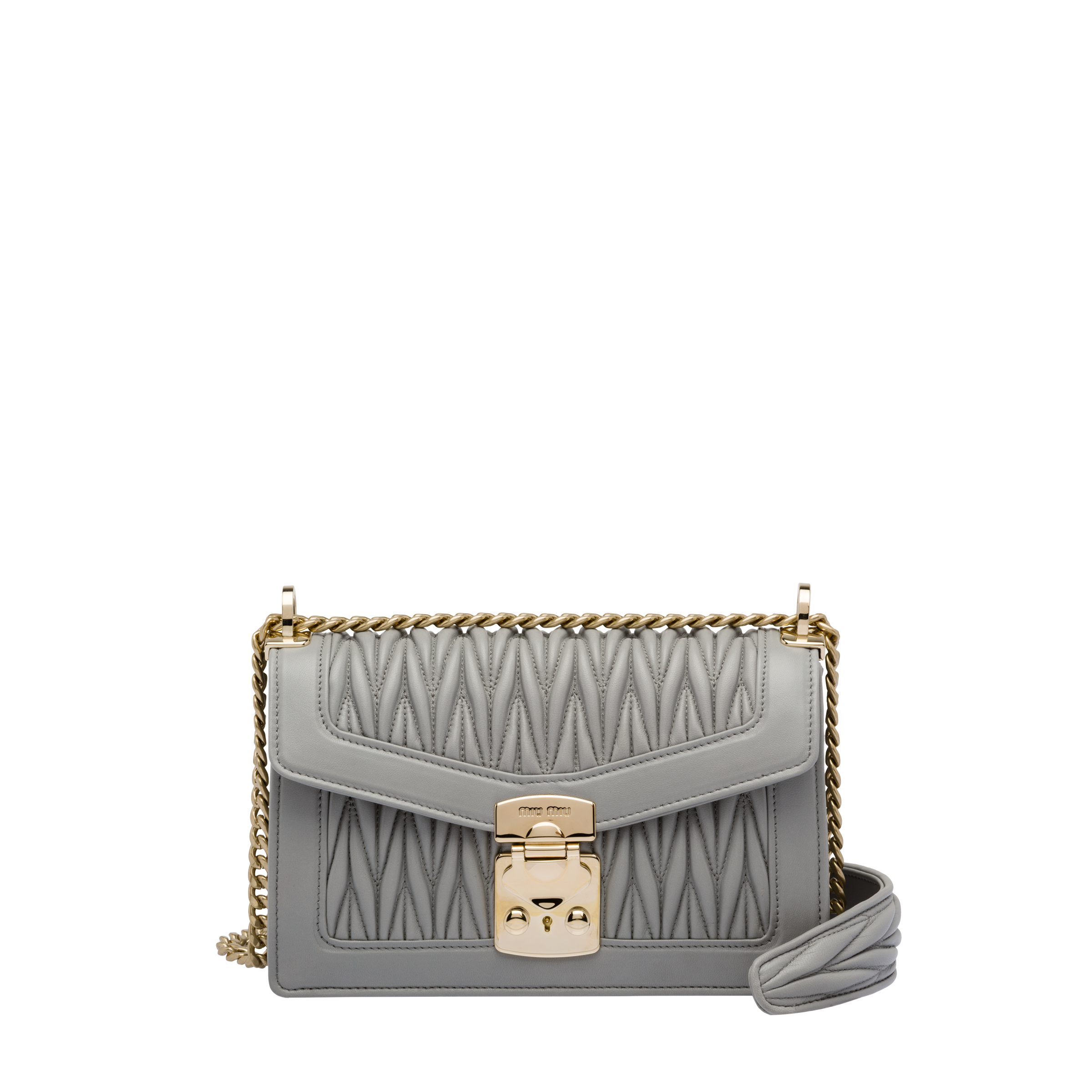 miu confidential matelassé leather shoulder bag